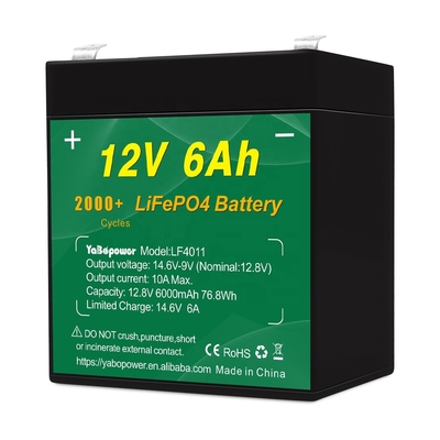 موتور سیکلت 12.8v 12v 6ah Lifepo4 بسته باتری سازندگان سیستم هشدار خورشیدی