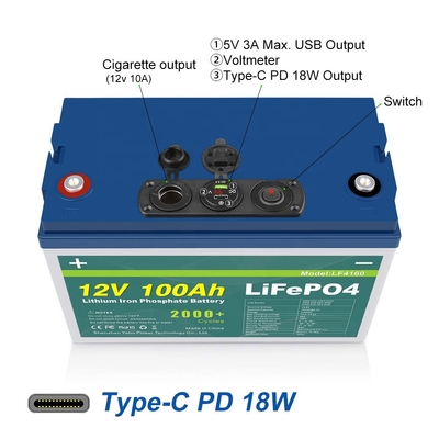 بسته های باتری 100 ساعتی Lifepo4 12v Solar Bms BOATS UPS چرخ دستی های گلف