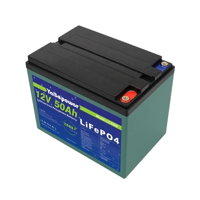 بسته باتری قابل شارژ 12 ولت 50 ساعت Lifepo4 2000 چرخه عمیق