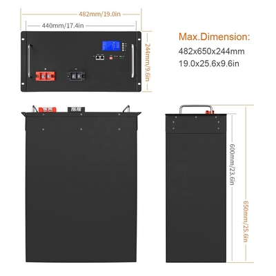 منبع تغذیه لیتیوم فسفات باتری قابل شارژ 48V 200Ah Lifepo4 خانگی