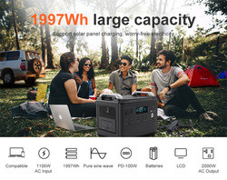 نیروگاه قابل حمل لیتیوم یو پی اس Lifepo4 Solar 2000W 1000 وات دو طرفه Quick