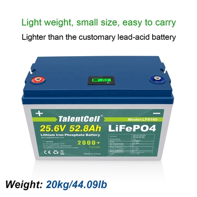 نرم افزار BMS Lifepo4 Battery 24v 50ah 25.6V 52.8Ah بیش از 2000 چرخه