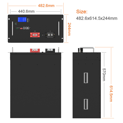 چرخه عمیق باتری لیتیومی LiFePO4 50Ah 100Ah 150Ah 48V 200Ah برای سیستم خورشیدی
