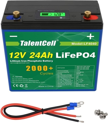 بسته باتری لیتیومی 12 ولت 24 ساعته Lifepo4 با ظرفیت قابل شارژ با نمایشگر LCD