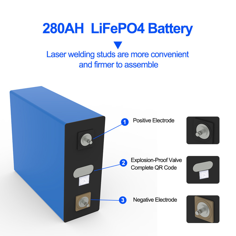 فروش فوق العاده 3.2V 280Ah Lifepo4 باتری سلول 4000 چرخه درجه A انقلابی3.2V 280Ah
